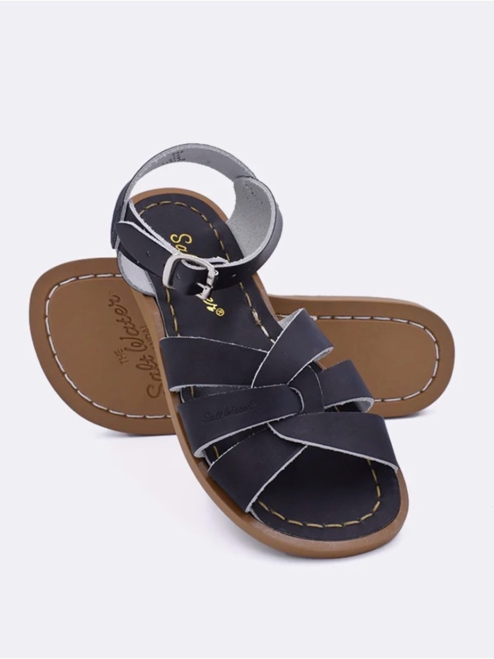 Navy Salt Water Sandals in 10T
